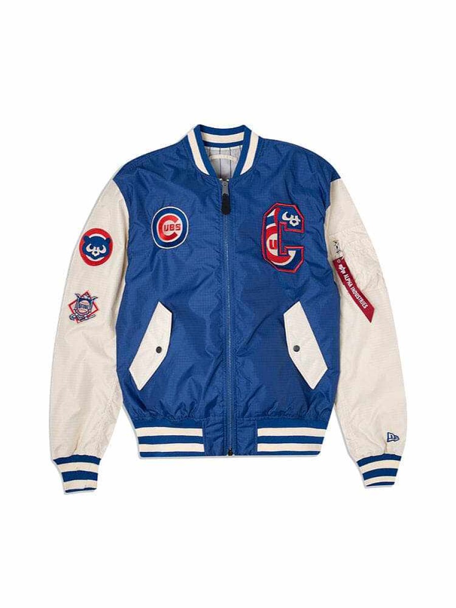 Mlb Alpha Industries Mlb X Alpha X New Era - Bomber Jackets | Chicago Cubs X Alpha X New Era L-2B Bomber Jacket Navy