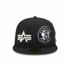 Nba Alpha Industries Nba X Alpha X New Era - Hats | Brooklyn Nets X Alpha X New Era 59Fifty Fitted Cap Black