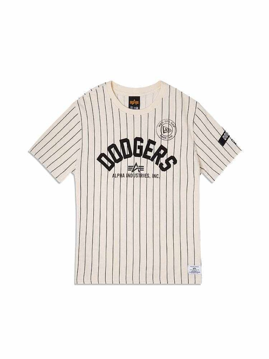 Mlb Alpha Industries Mlb X Alpha X New Era - Hoodies, Tees, & Shorts | Los Angeles Dodgers X Alpha X New Era Tee White