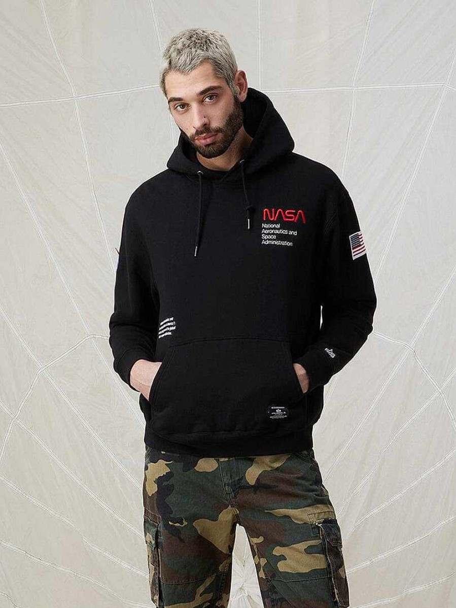 Men Alpha Industries Hoodies + Sweatshirts | Nasa Worm Logo Hoodie