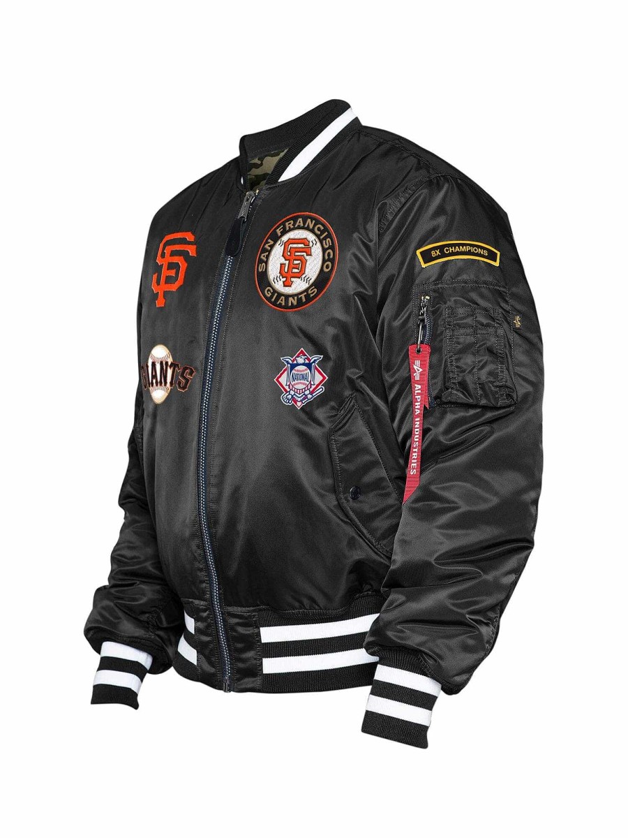 Mlb Alpha Industries Mlb X Alpha X New Era - Bomber Jackets | San Francisco Giants X Alpha X New Era Ma-1 Bomber Jacket Black
