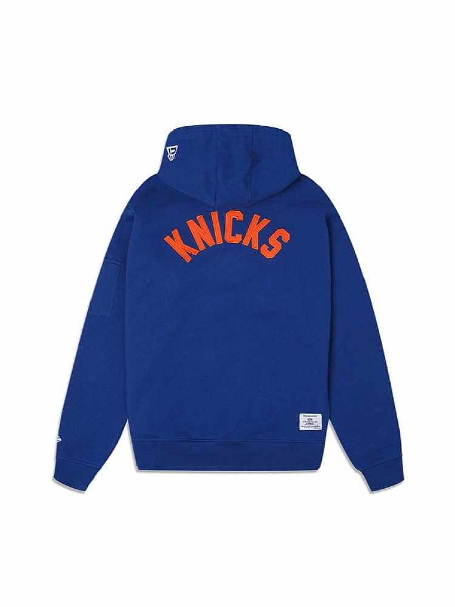 Nba Alpha Industries Nba X Alpha X New Era - Hoodies, Tees, & Shorts | New York Knicks X Alpha X New Era Hoodie Blue