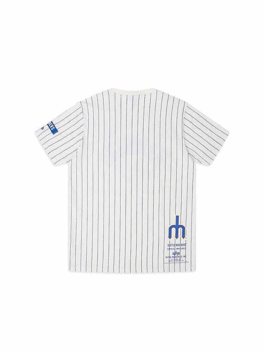 Mlb Alpha Industries Mlb X Alpha X New Era - Hoodies, Tees, & Shorts | Seattle Mariners X Alpha X New Era Tee White