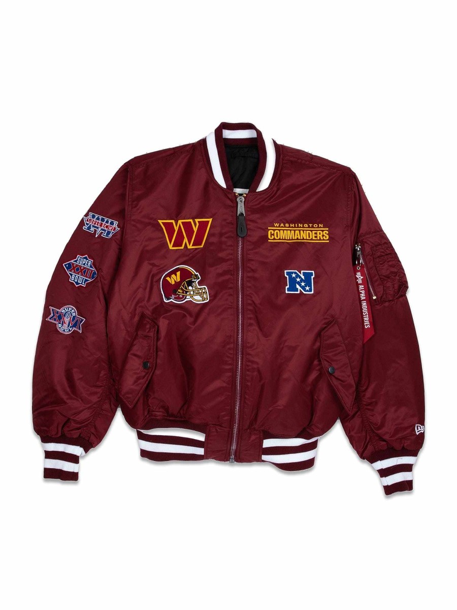 Nfl Alpha Industries Nfl X Alpha X New Era - Bomber Jackets | Washington Commanders X Alpha X New Era Ma-1 Bomber Jacket Burgundy