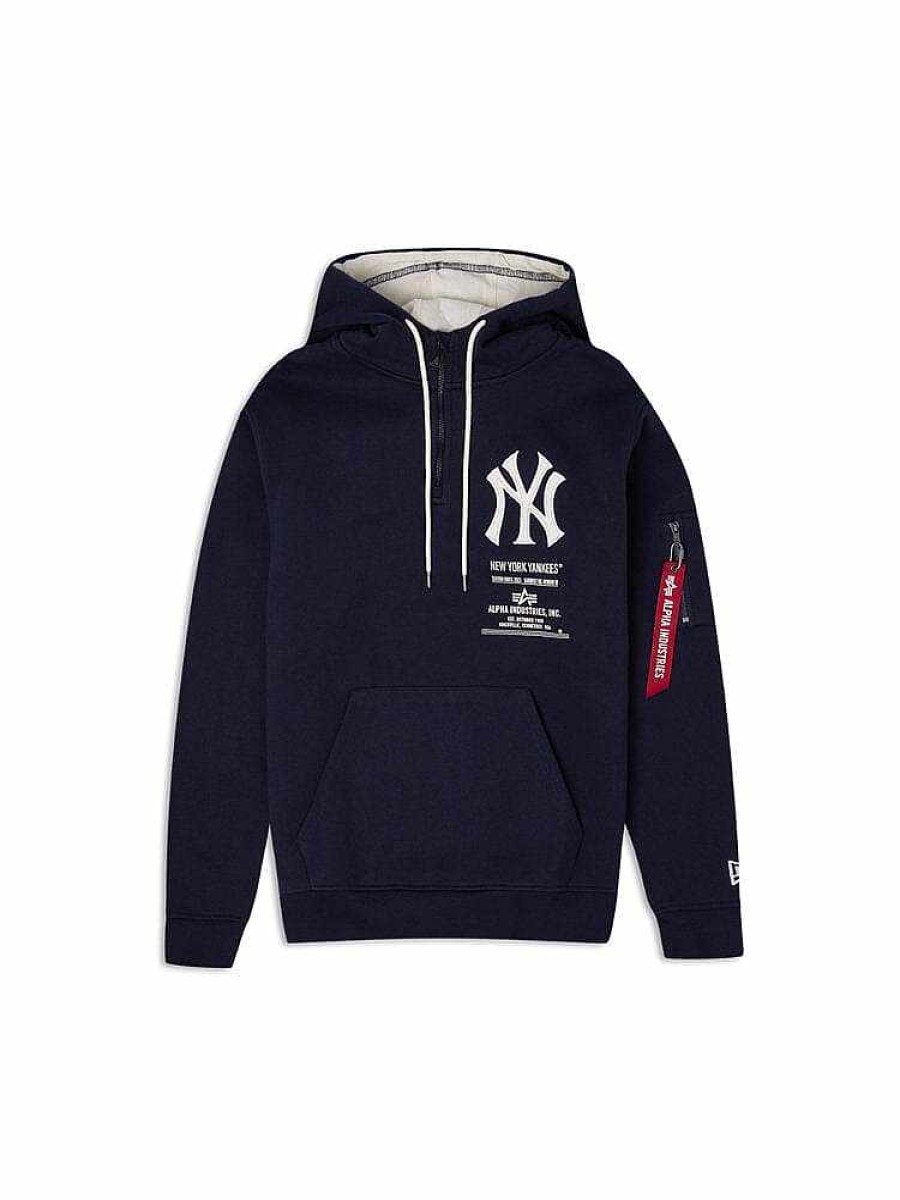 Mlb Alpha Industries Mlb X Alpha X New Era - Hoodies, Tees, & Shorts | New York Yankees X Alpha X New Era Hoodie Navy