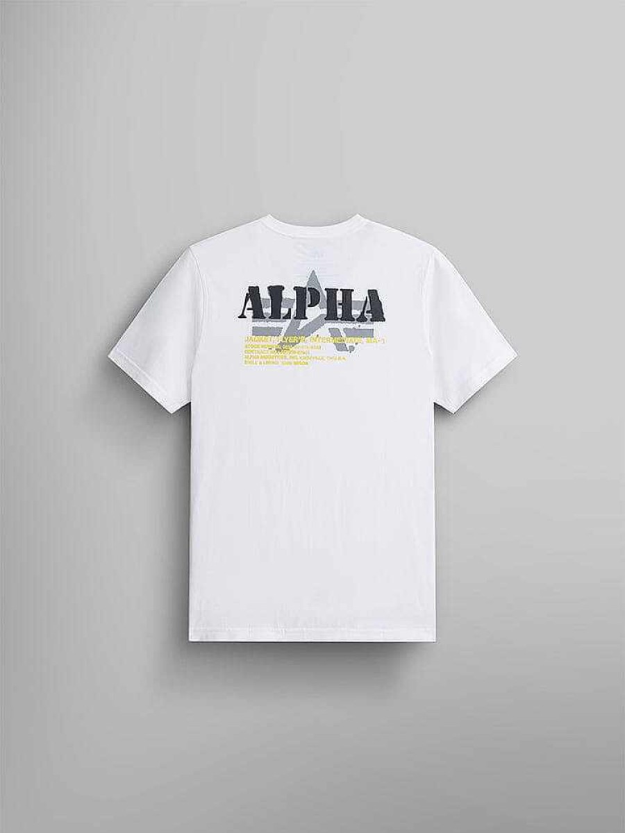 Men Alpha Industries T-Shirts | Alpha Stencil Tee