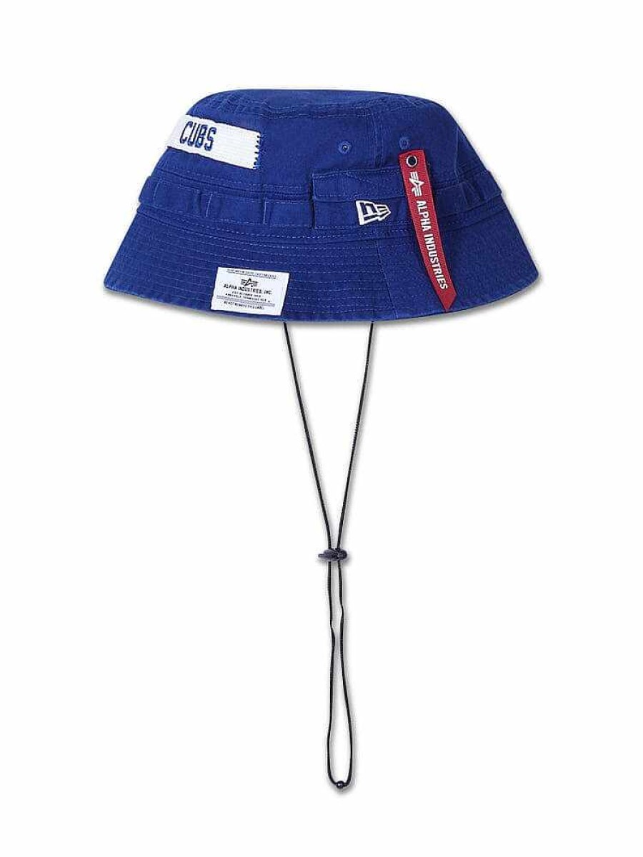 Mlb Alpha Industries Mlb X Alpha X New Era - Caps | Chicago Cubs X Alpha X New Era Bucket Hat (Historic Logo) Dark Blue