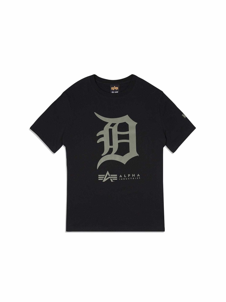 Mlb Alpha Industries Mlb X Alpha X New Era - Hoodies, Tees, & Shorts | Detroit Tigers X Alpha X New Era T-Shirt Black