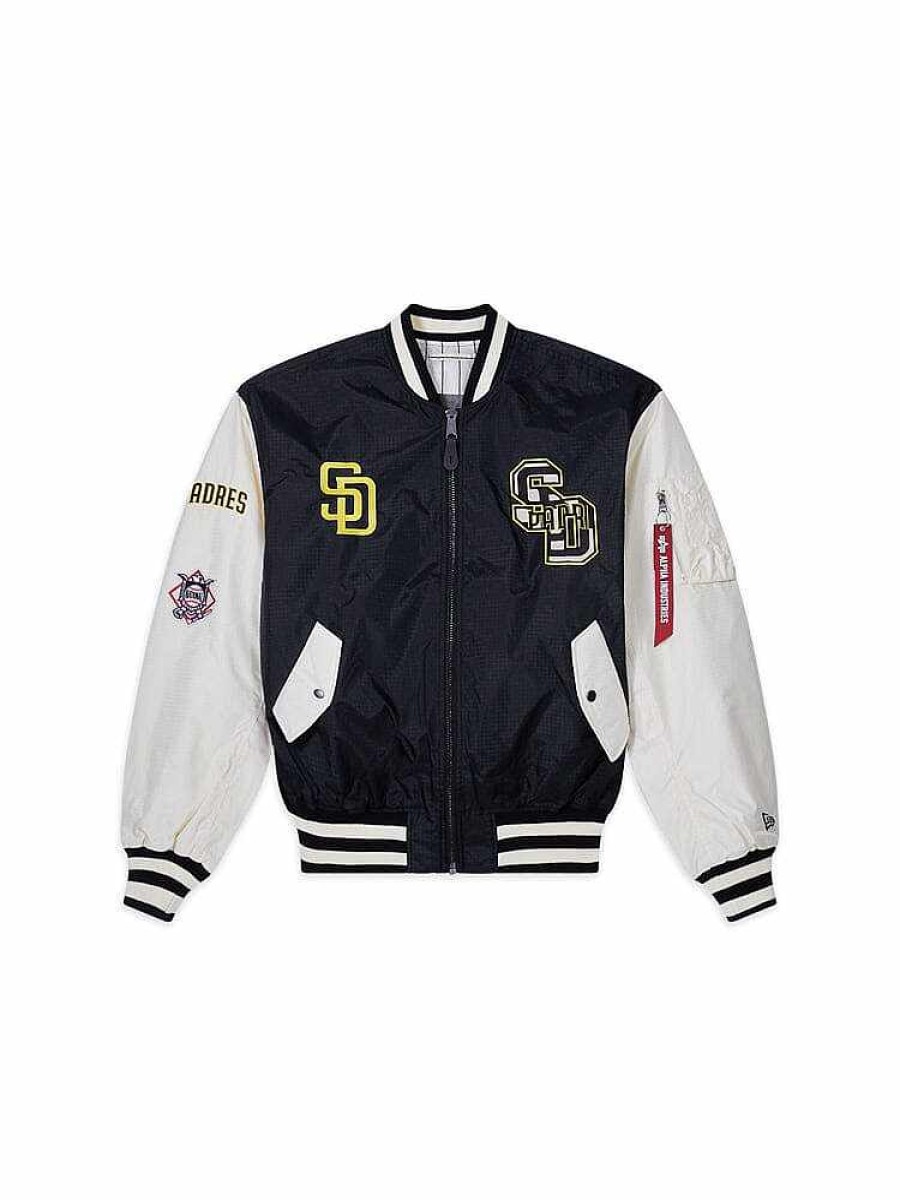Mlb Alpha Industries Mlb X Alpha X New Era - Bomber Jackets | San Diego Padres X Alpha X New Era L-2B Bomber Jacket Black