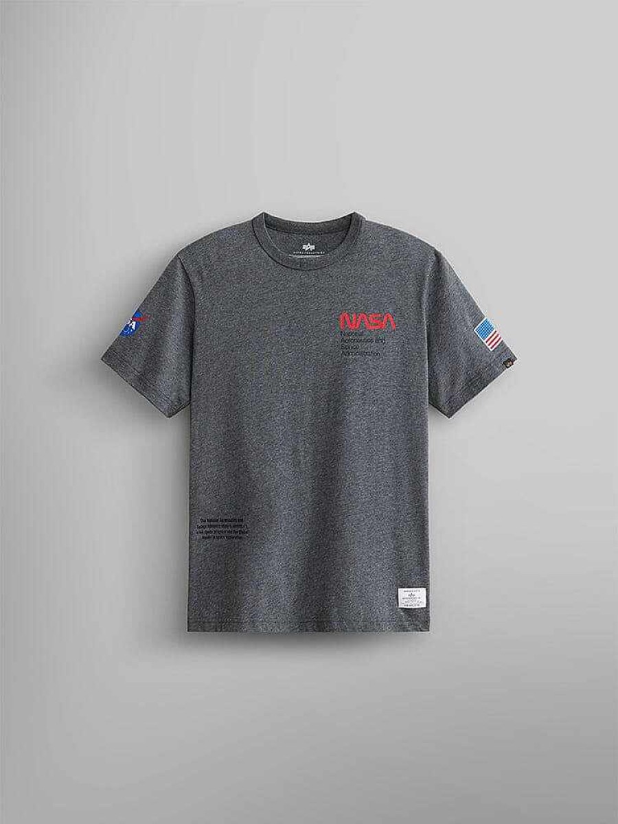 Men Alpha Industries T-Shirts | Nasa Worm Logo Gen Ii Tee