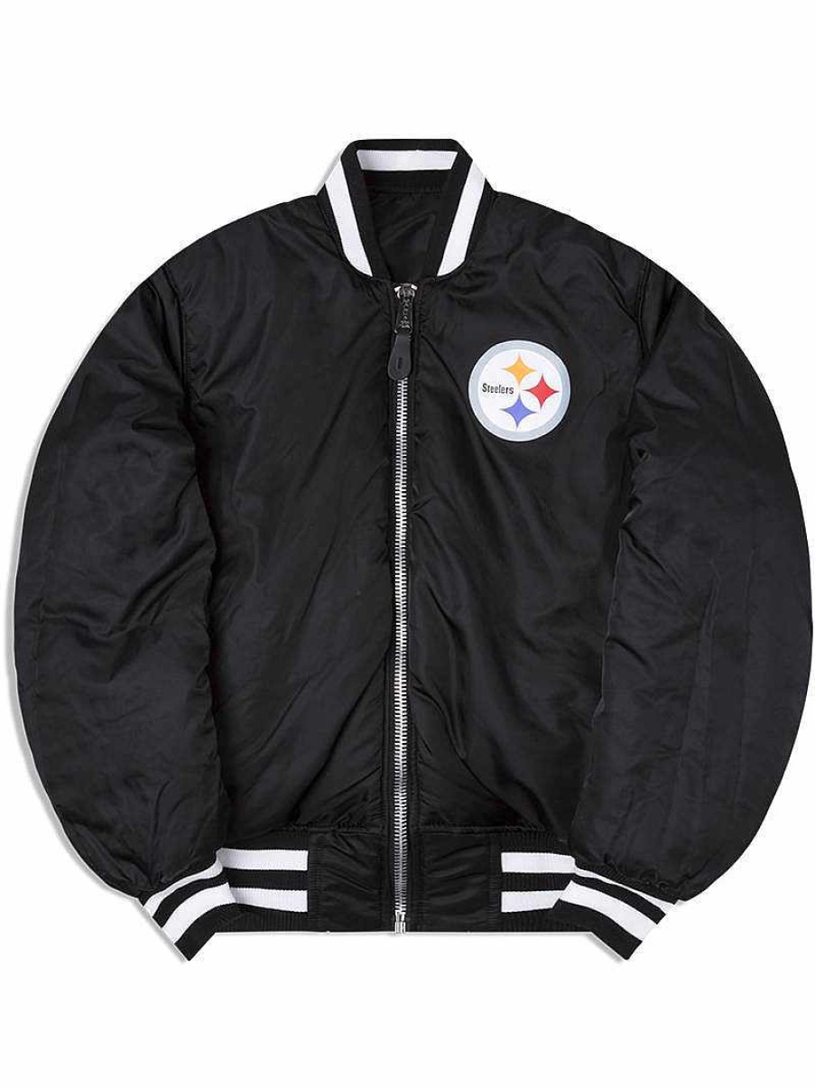 Nfl Alpha Industries Nfl X Alpha X New Era - Bomber Jackets | Pittsburgh Steelers X Alpha X New Era Ma-1 Bomber Jacket Black