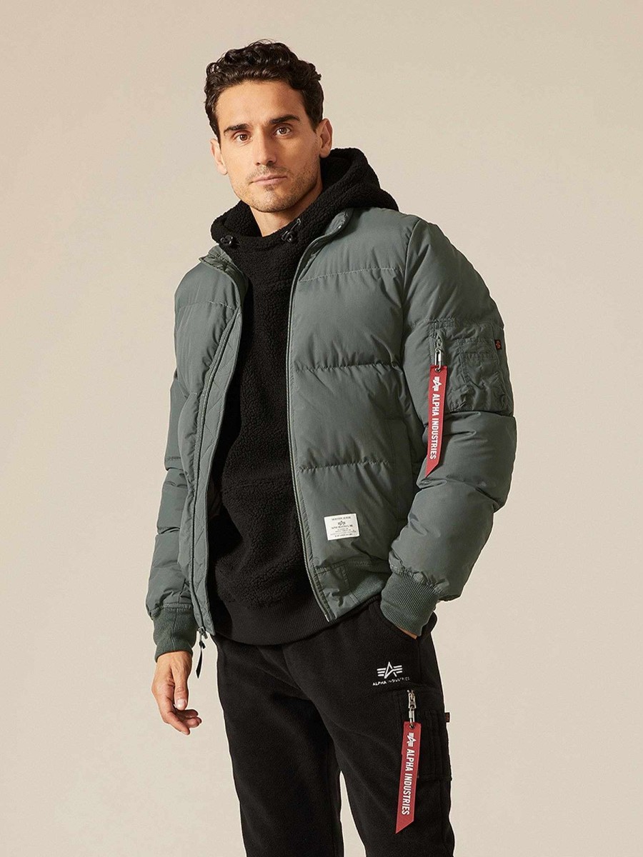 Men Alpha Industries Outerwear | Ma-1 Quilted Bomber Jacket Gunmetal