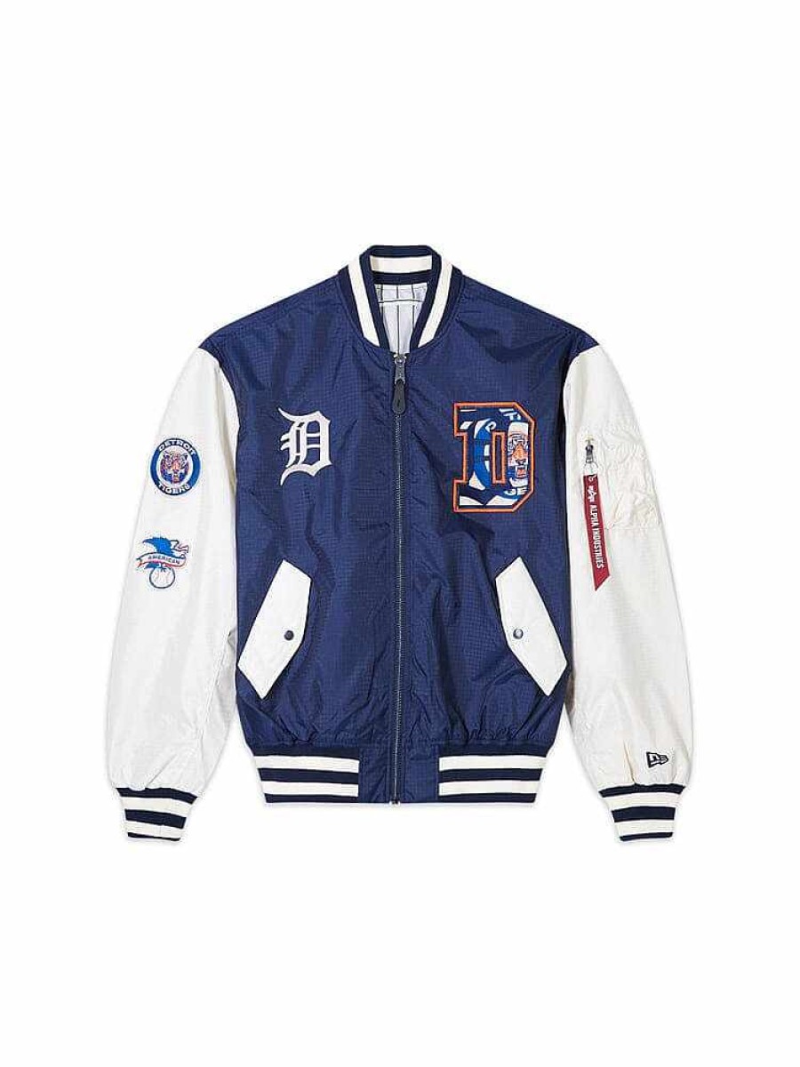 Mlb Alpha Industries Mlb X Alpha X New Era - Bomber Jackets | Detroit Tigers X Alpha X New Era L-2B Bomber Jacket Navy