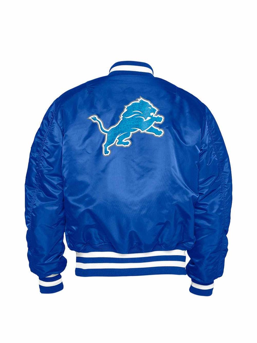 Nfl Alpha Industries Nfl X Alpha X New Era - Bomber Jackets | Detroit Lions X Alpha X New Era Ma-1 Bomber Jacket Pacific Blue