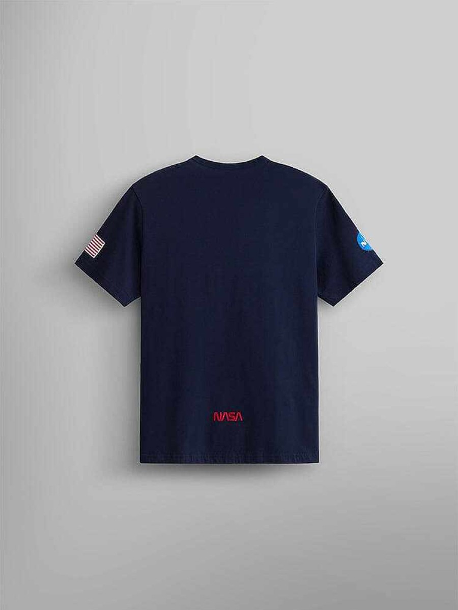 Men Alpha Industries T-Shirts | Nasa Worm Logo Gen Ii Tee