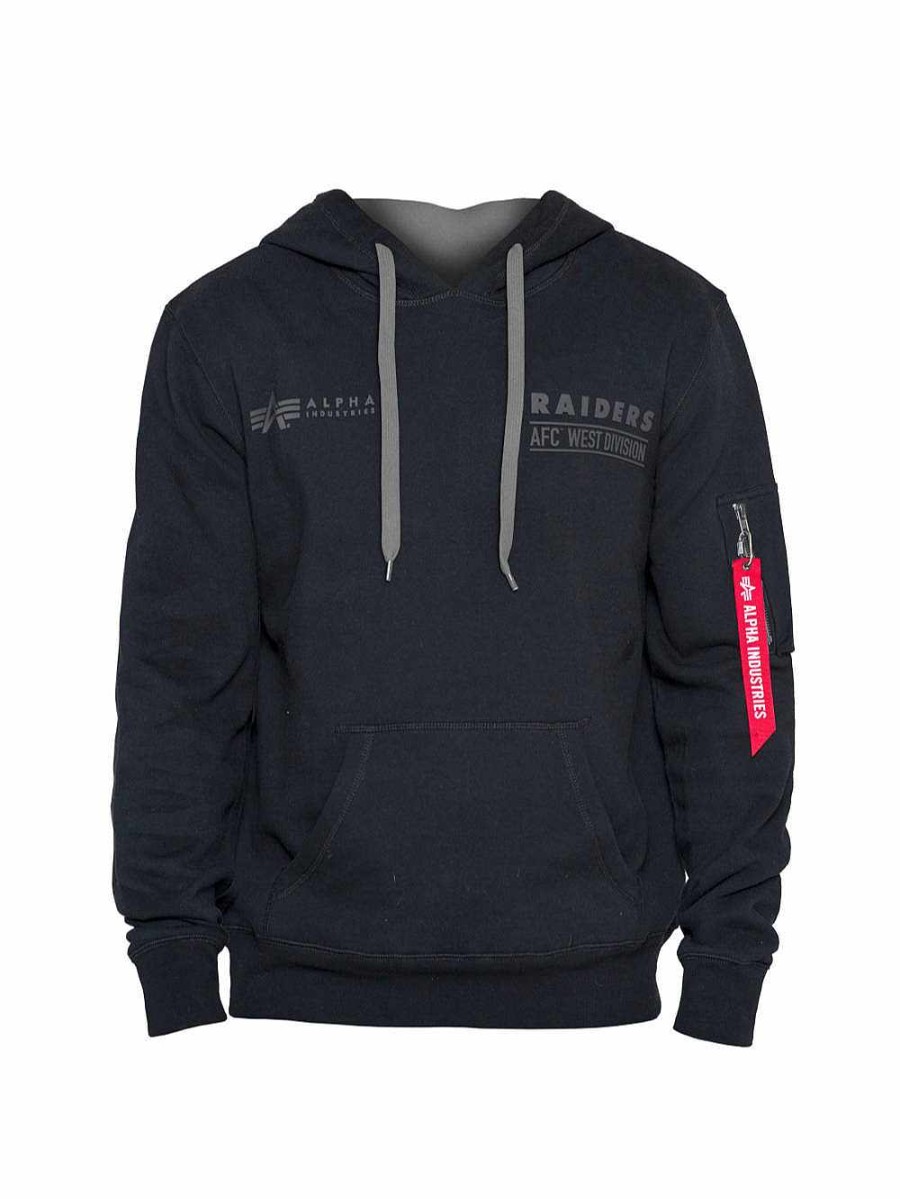 Nfl Alpha Industries Nfl X Alpha X New Era - Hoodies | Las Vegas Raiders X Alpha X New Era Hoodie (Historic Logo) Black
