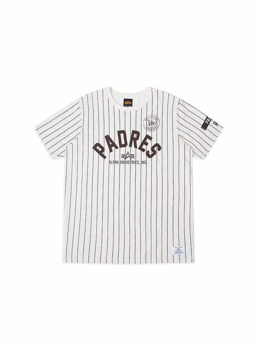 Mlb Alpha Industries Mlb X Alpha X New Era - Hoodies, Tees, & Shorts | San Diego Padres X Alpha X New Era Tee White