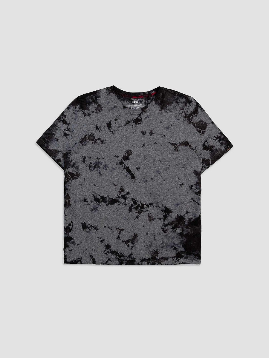 Men Alpha Industries T-Shirts | Alpha Crystal Dye Tee Medium Charcoal Heather