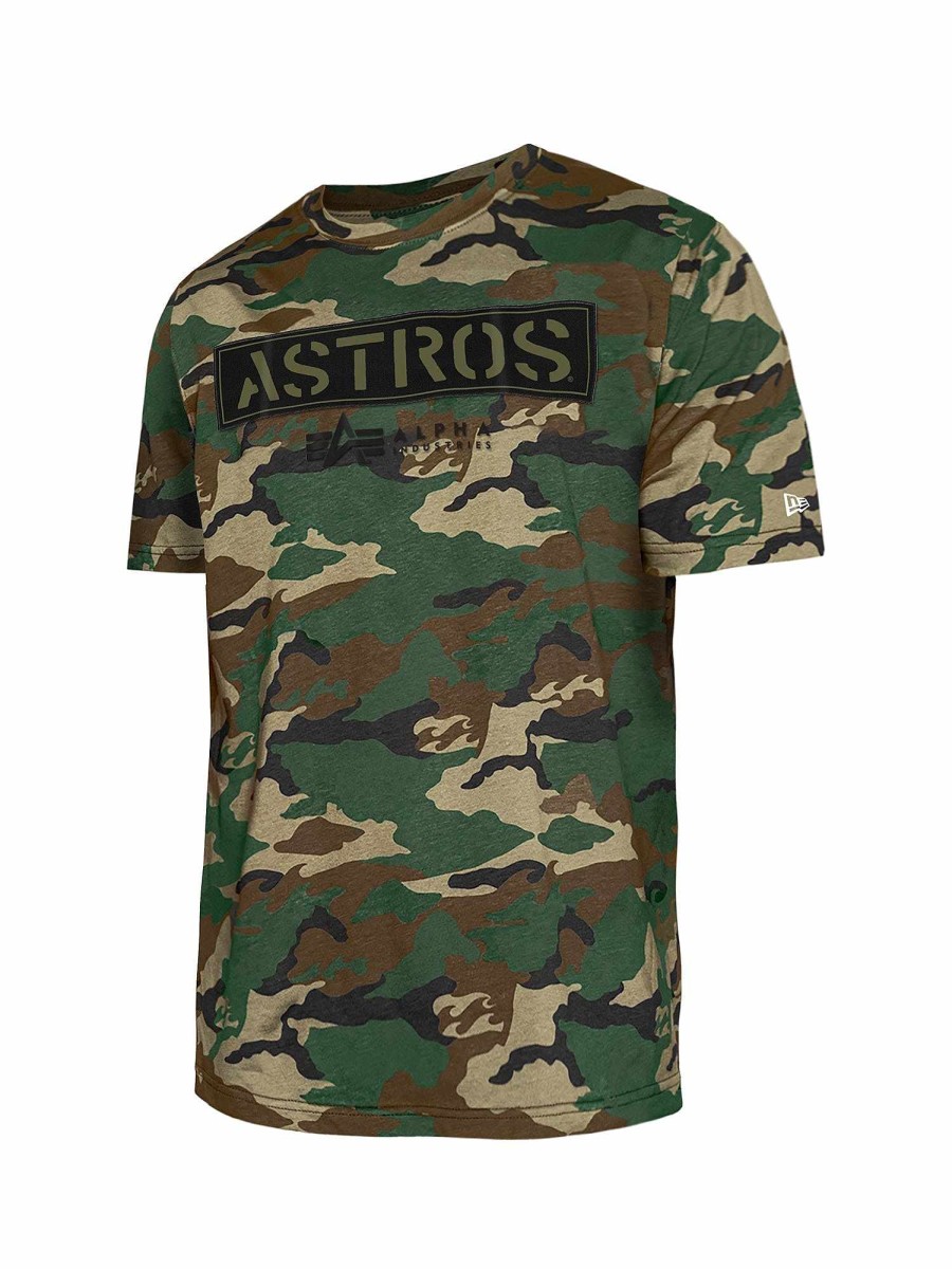 Mlb Alpha Industries Mlb X Alpha X New Era - Hoodies, Tees, & Shorts | Houston Astros X Alpha X New Era T-Shirt Camo