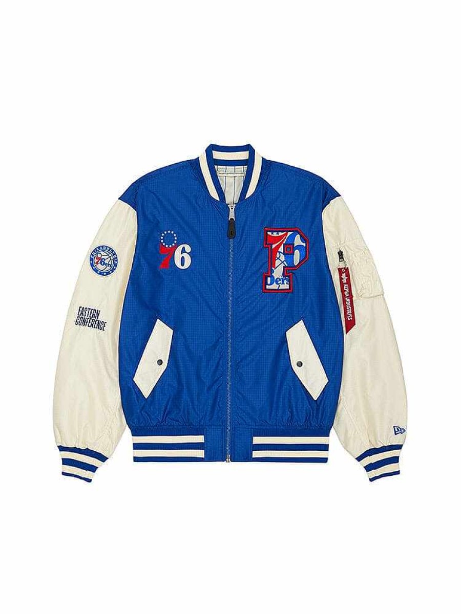 Nba Alpha Industries Nba X Alpha X New Era - Bomber Jackets | Philadelphia 76Ers X Alpha X New Era L-2B Bomber Jacket Navy