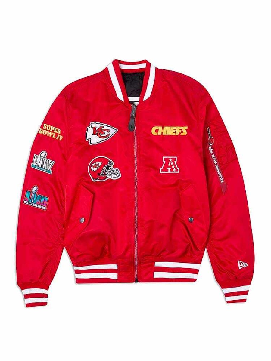 Nfl Alpha Industries Nfl X Alpha X New Era - Bomber Jackets | Kansas Chiefs X Alpha X New Era Ma-1 Bomber Jacket Speed Red
