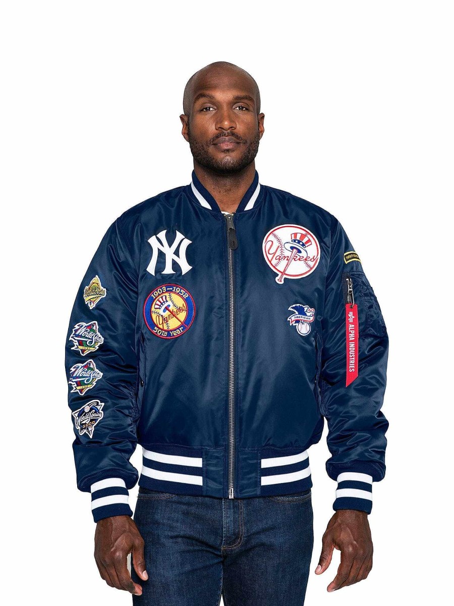 Mlb Alpha Industries Mlb X Alpha X New Era - Bomber Jackets | New York Yankees X Alpha X New Era Ma-1 Bomber Jacket Replica Blue