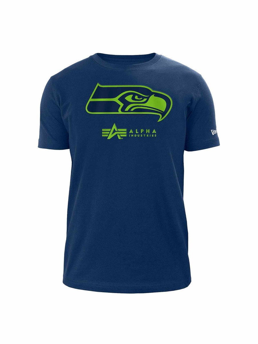 Nfl Alpha Industries Nfl X Alpha X New Era - Tees | Seattle Seahawks X Alpha X New Era T-Shirt Blue