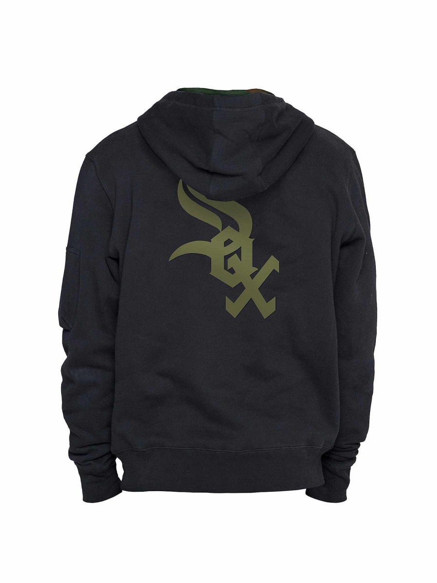 Mlb Alpha Industries Mlb X Alpha X New Era - Hoodies, Tees, & Shorts | Chicago White Sox X Alpha X New Era Hoodie Black