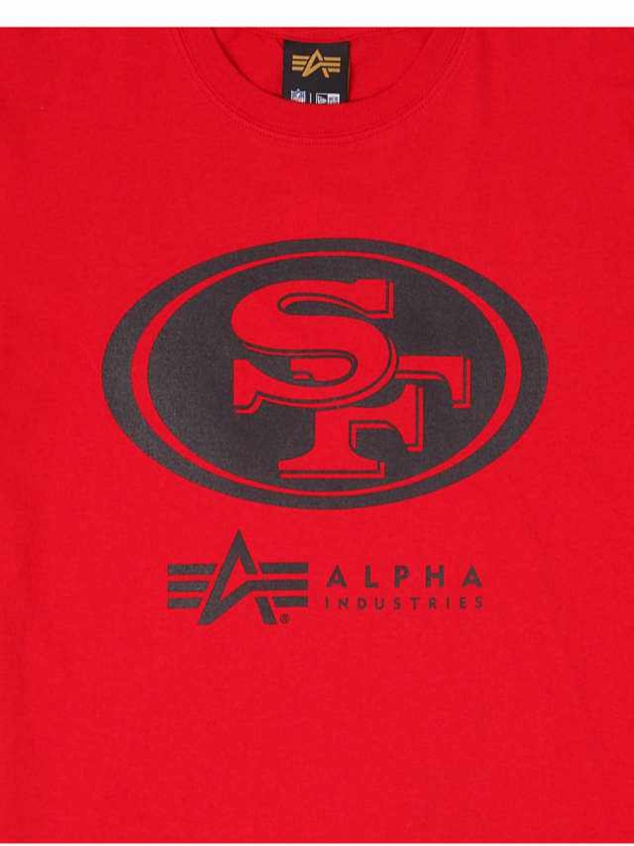 Nfl Alpha Industries Nfl X Alpha X New Era - Tees | San Francisco 49Ers X Alpha X New Era T-Shirt Red