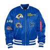 Nfl Alpha Industries Nfl X Alpha X New Era - Bomber Jackets | Los Angeles Rams X Alpha X New Era Ma-1 Bomber Jacket Pacific Blue