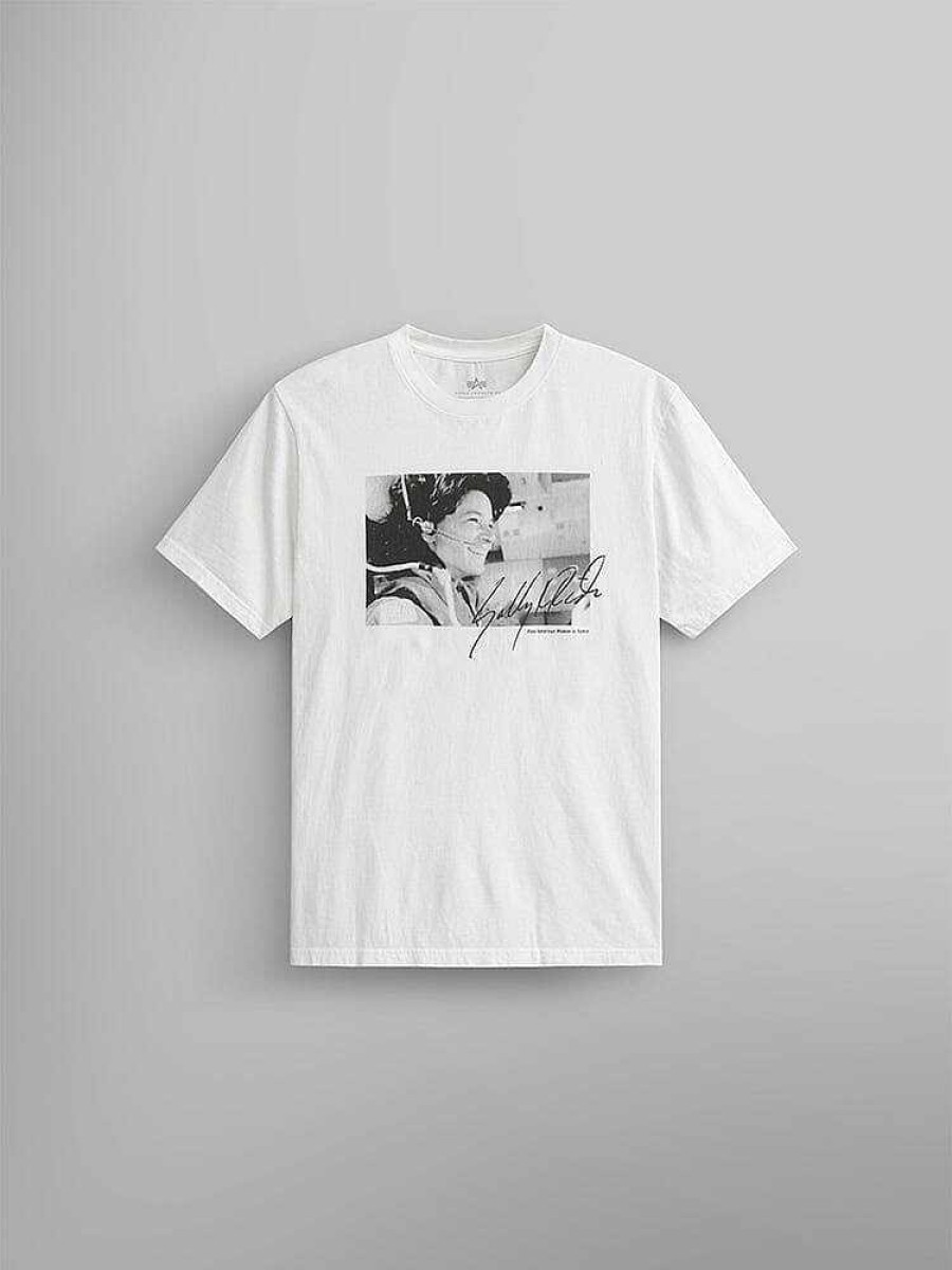 Men Alpha Industries T-Shirts | Nasa Sally Ride Tee White