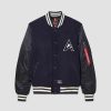 Women Alpha Industries Outerwear | Ma-1 Wool Varsity Jacket W Replica Blue