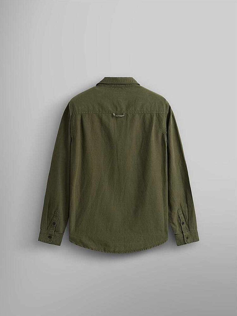 Men Alpha Industries Shirt Jackets | Long Sleeve Multi Pocket Shirt