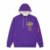 Nba Alpha Industries Nba X Alpha X New Era - Hoodies, Tees, & Shorts | Los Angeles Lakers X Alpha X New Era Hoodie Purple