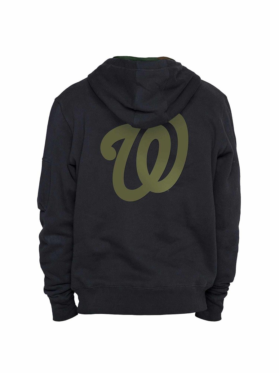 Mlb Alpha Industries Mlb X Alpha X New Era - Hoodies, Tees, & Shorts | Washington Nationals X Alpha X New Era Hoodie Black