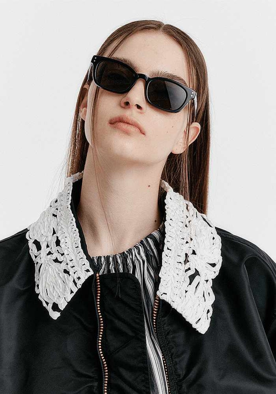Women Alpha Industries Outerwear | Alpha X Eenk Lace Collar Ma-1 W Black