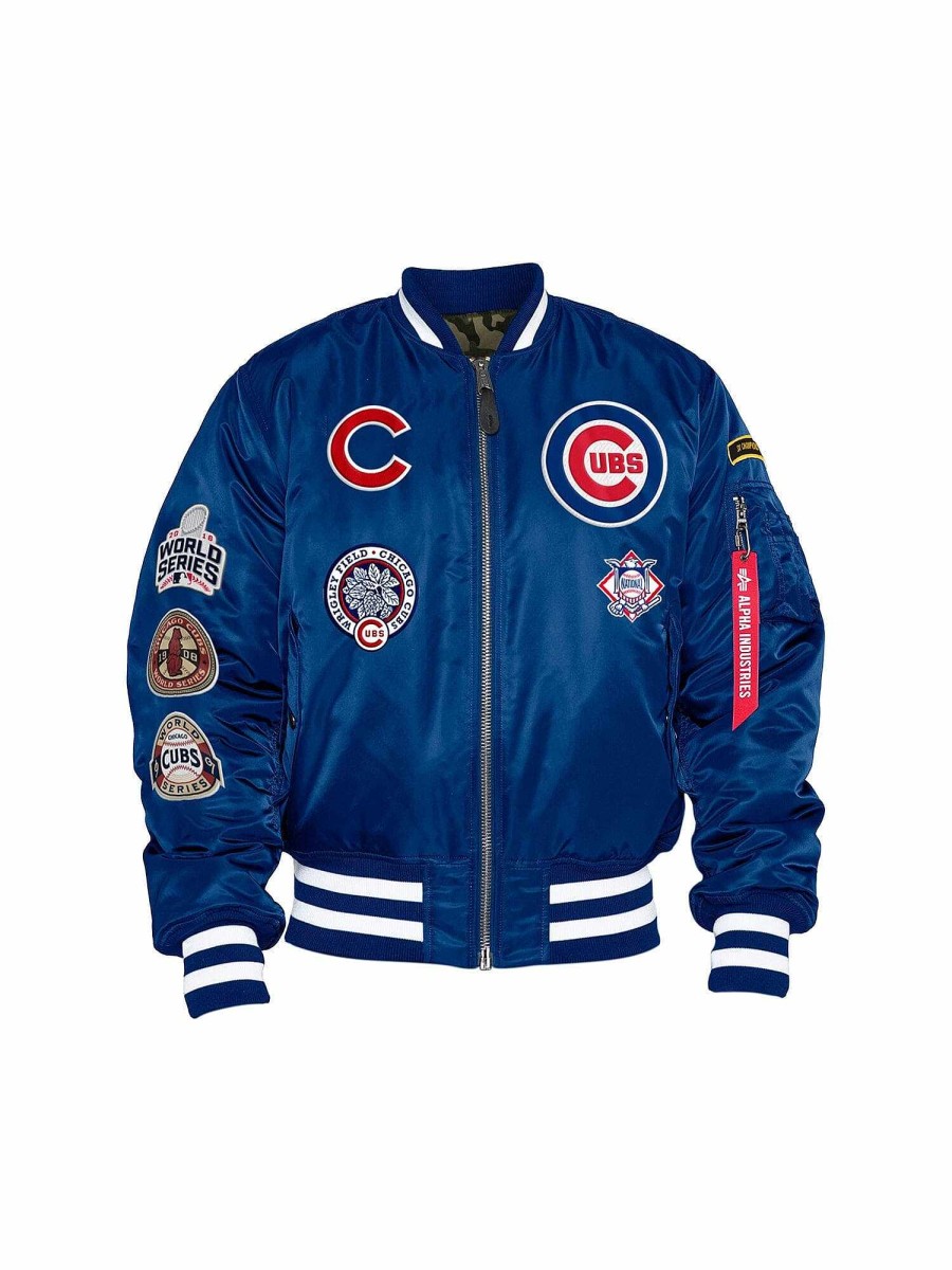 Mlb Alpha Industries Mlb X Alpha X New Era - Bomber Jackets | Chicago Cubs X Alpha X New Era Ma-1 Bomber Jacket Pacific Blue