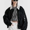 Women Alpha Industries Outerwear | Alpha X Eenk Lace Collar Ma-1 W Black