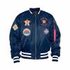 Mlb Alpha Industries Mlb X Alpha X New Era - Bomber Jackets | Houston Astros X Alpha X New Era Ma-1 Bomber Jacket Blue