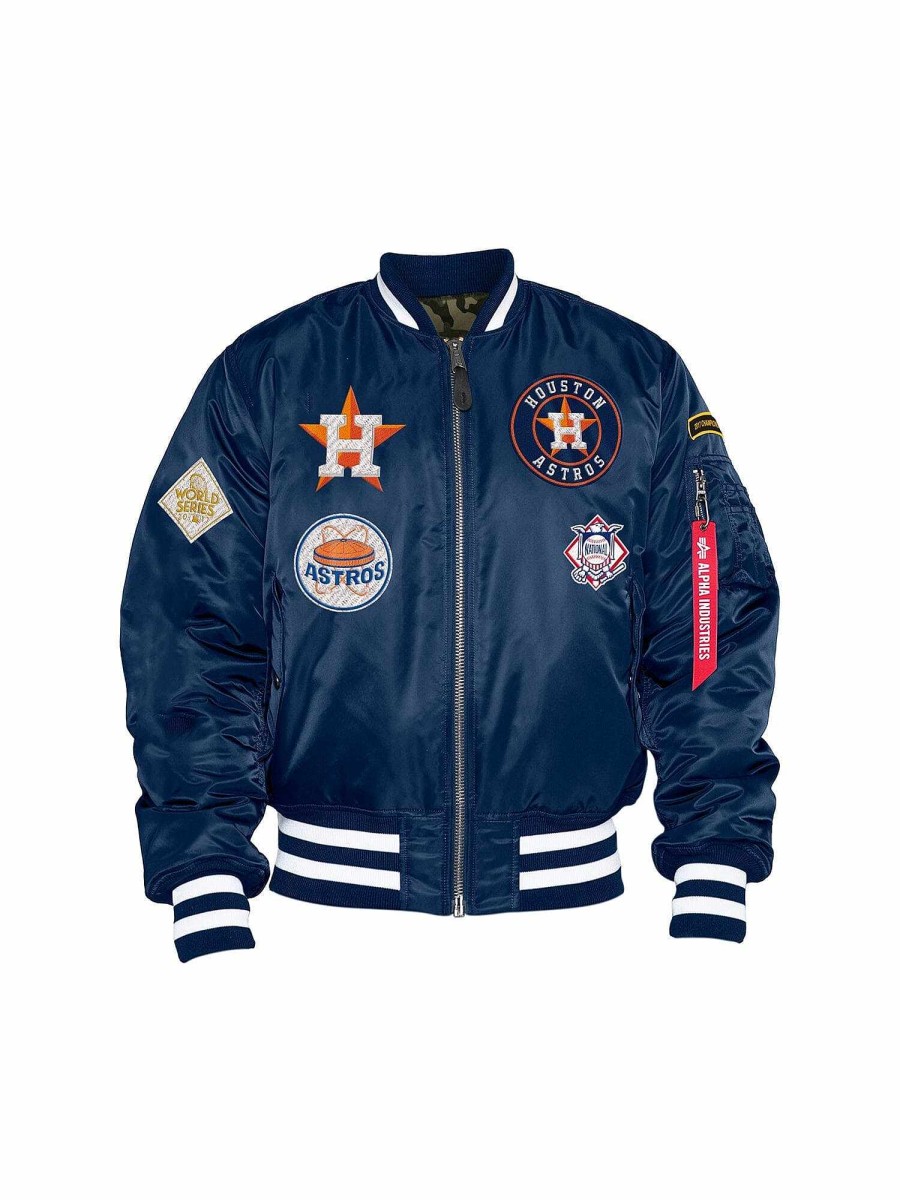 Mlb Alpha Industries Mlb X Alpha X New Era - Bomber Jackets | Houston Astros X Alpha X New Era Ma-1 Bomber Jacket Blue