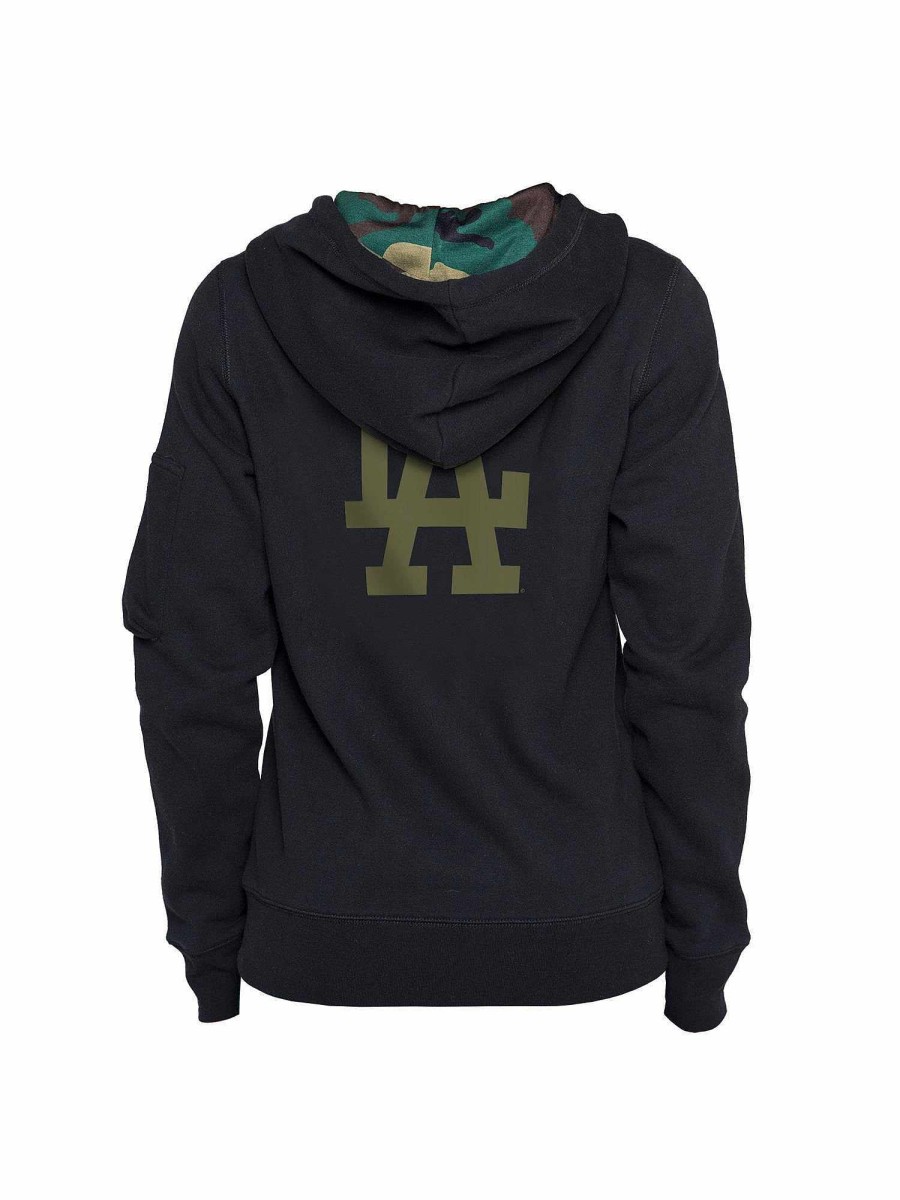 Mlb Alpha Industries Mlb X Alpha X New Era - Hoodies, Tees, & Shorts | Los Angeles Dodgers X Alpha X New Era Hoodie W Black