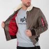 Men Alpha Industries Outerwear | Injector Iii Leather Jacket Vintage Brown