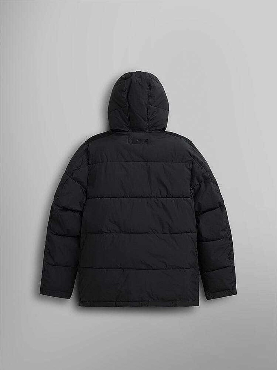 Men Alpha Industries Outerwear | Hooded Puffer Jacket Black