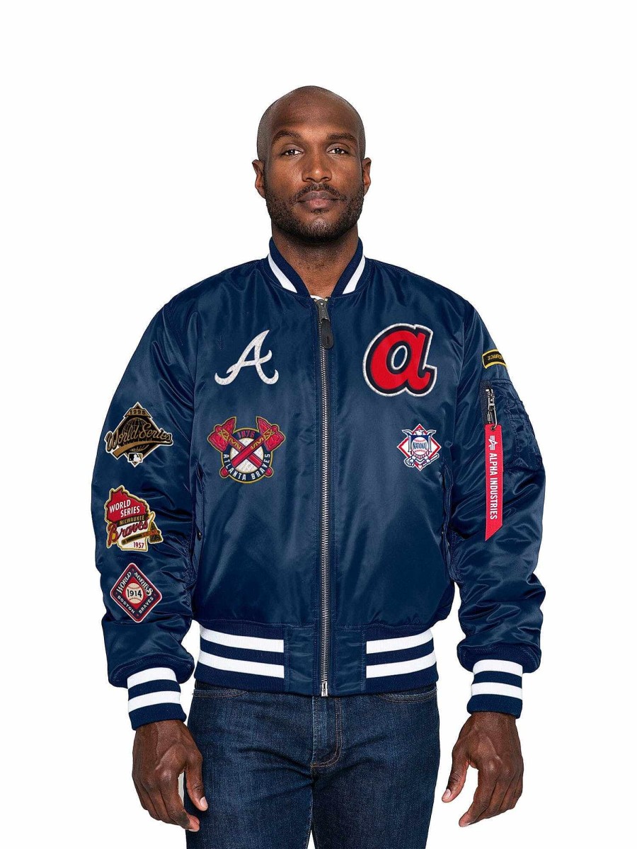 Mlb Alpha Industries Mlb X Alpha X New Era - Bomber Jackets | Atlanta Braves X Alpha X New Era Ma-1 Bomber Jacket Blue