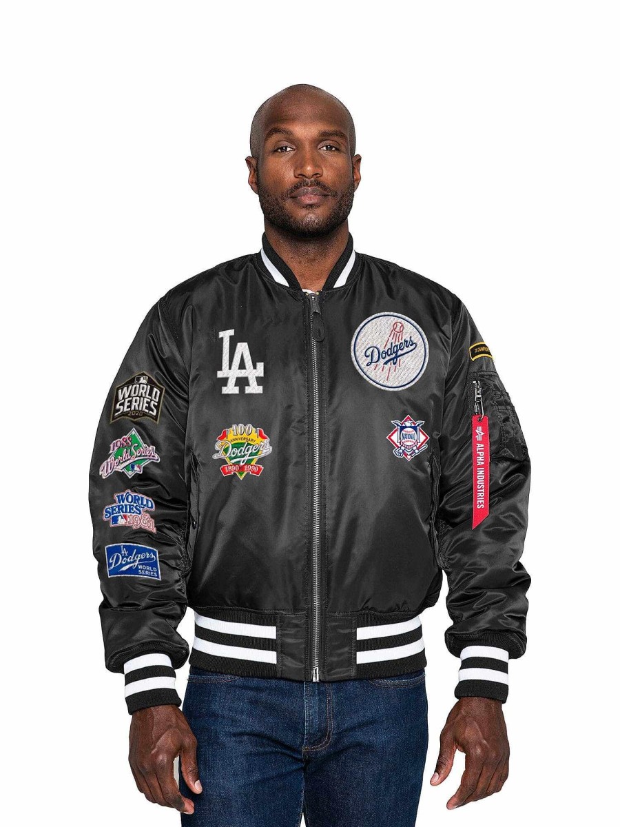 Mlb Alpha Industries Mlb X Alpha X New Era - Bomber Jackets | Los Angeles Dodgers X Alpha X New Era Ma-1 Bomber Jacket Black