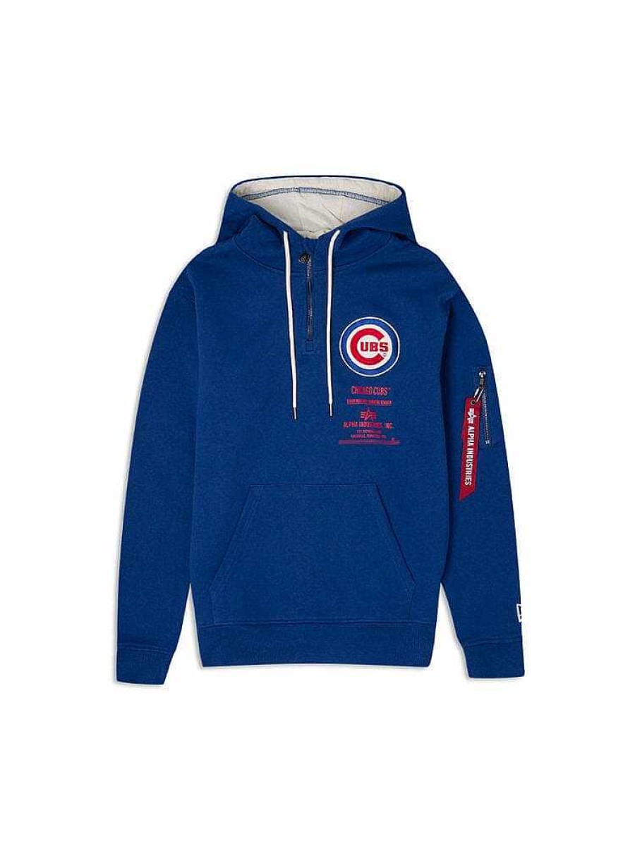 Mlb Alpha Industries Mlb X Alpha X New Era - Hoodies, Tees, & Shorts | Chicago Cubs X Alpha X New Era Hoodie Navy