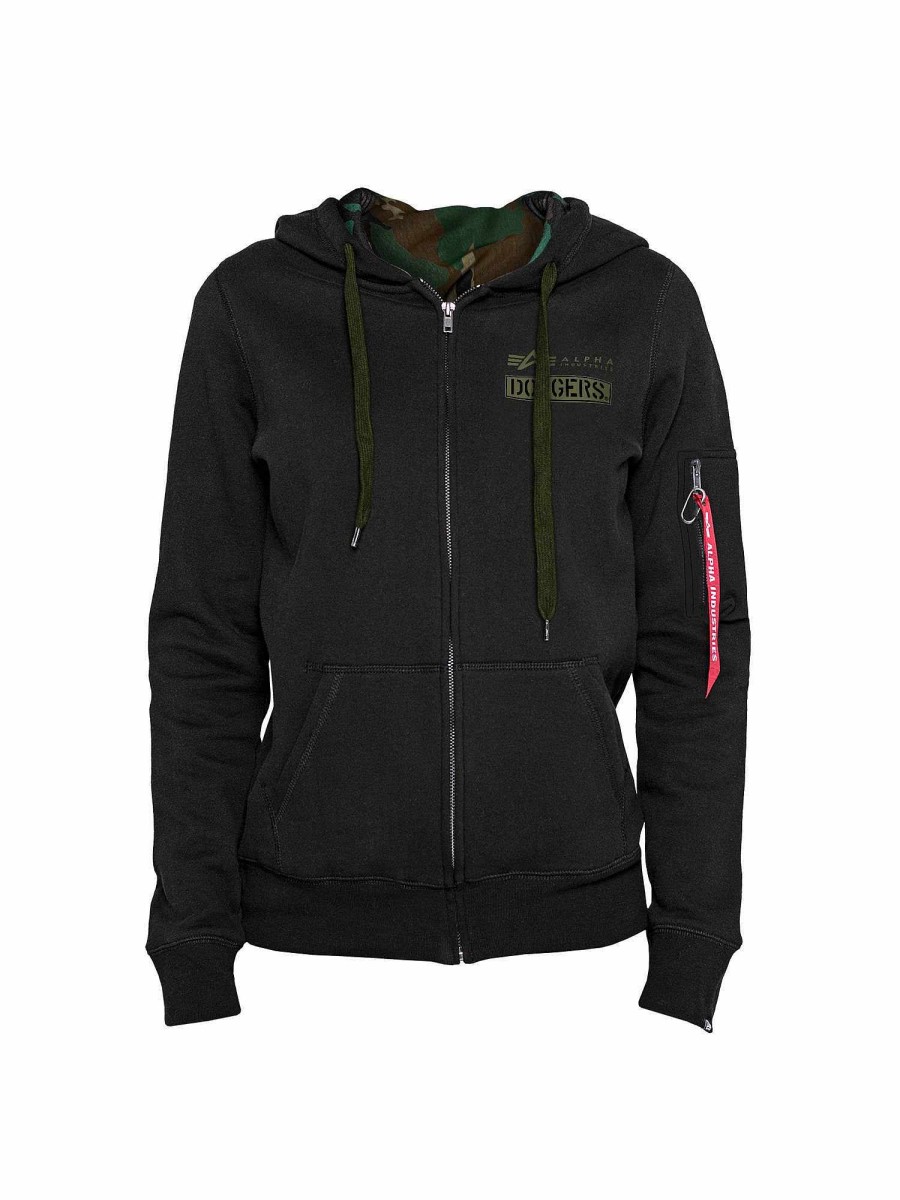 Mlb Alpha Industries Mlb X Alpha X New Era - Hoodies, Tees, & Shorts | Los Angeles Dodgers X Alpha X New Era Hoodie W Black