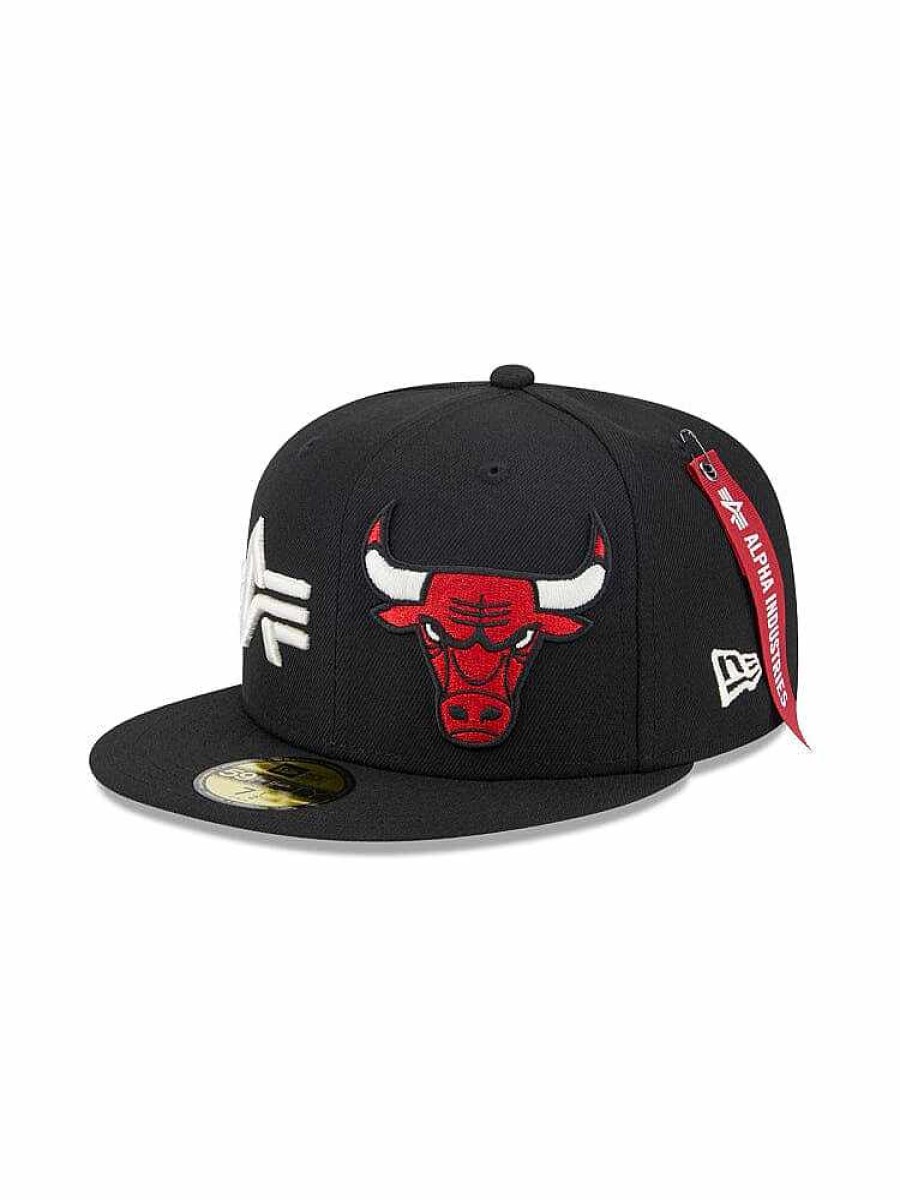 Nba Alpha Industries Nba X Alpha X New Era - Hats | Chicago Bulls X Alpha X New Era 59Fifty Fitted Cap Black