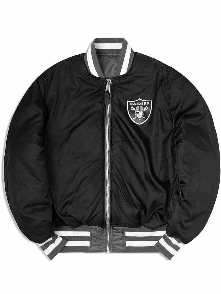 Nfl Alpha Industries Nfl X Alpha X New Era - Bomber Jackets | Las Vegas Raiders X Alpha X New Era Ma-1 Bomber Jacket Black