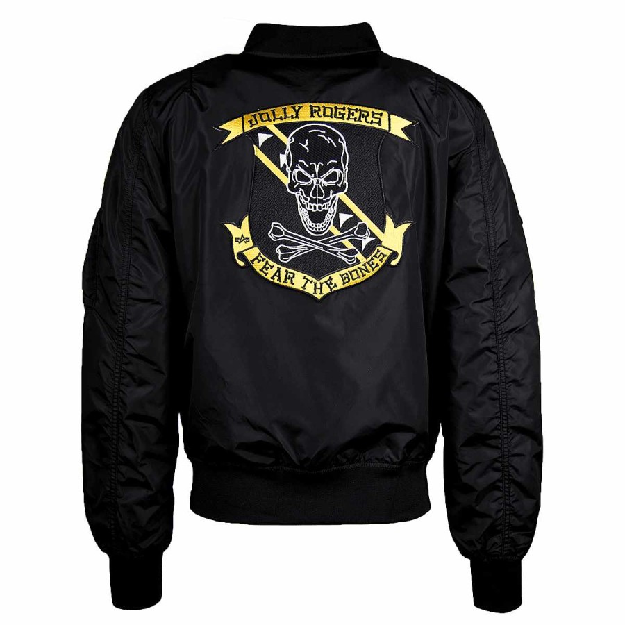 Men Alpha Industries Outerwear | L-2B Fear The Bones Flight Jacket Black